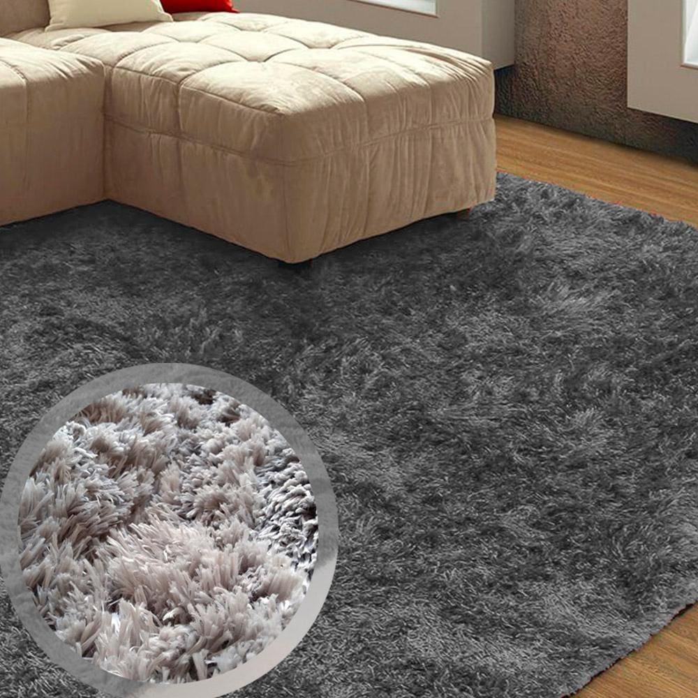 Tapete Sala/Quarto Felpudo Atrativo 2,00mx3,00m Cinza Casa Dona