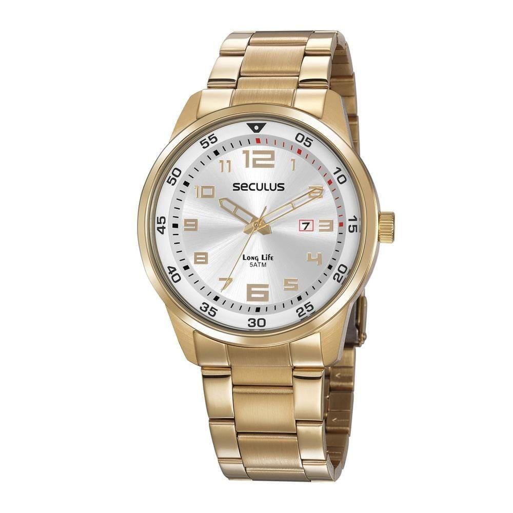 Relógio Seculus Masculino Ref: 20802gpsvda1 Casual Dourado