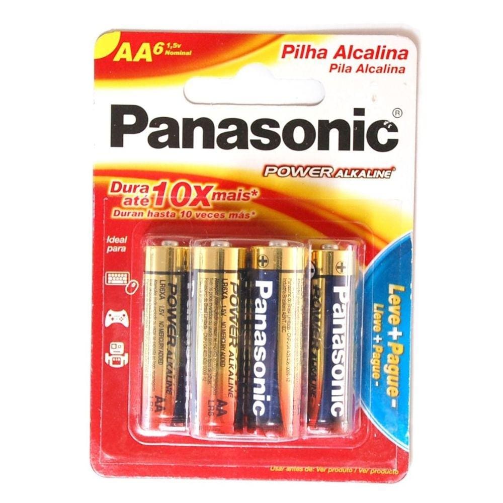 Pilha Alcalina Pequena AA Leve 4 Pague 3 - Panasonic
