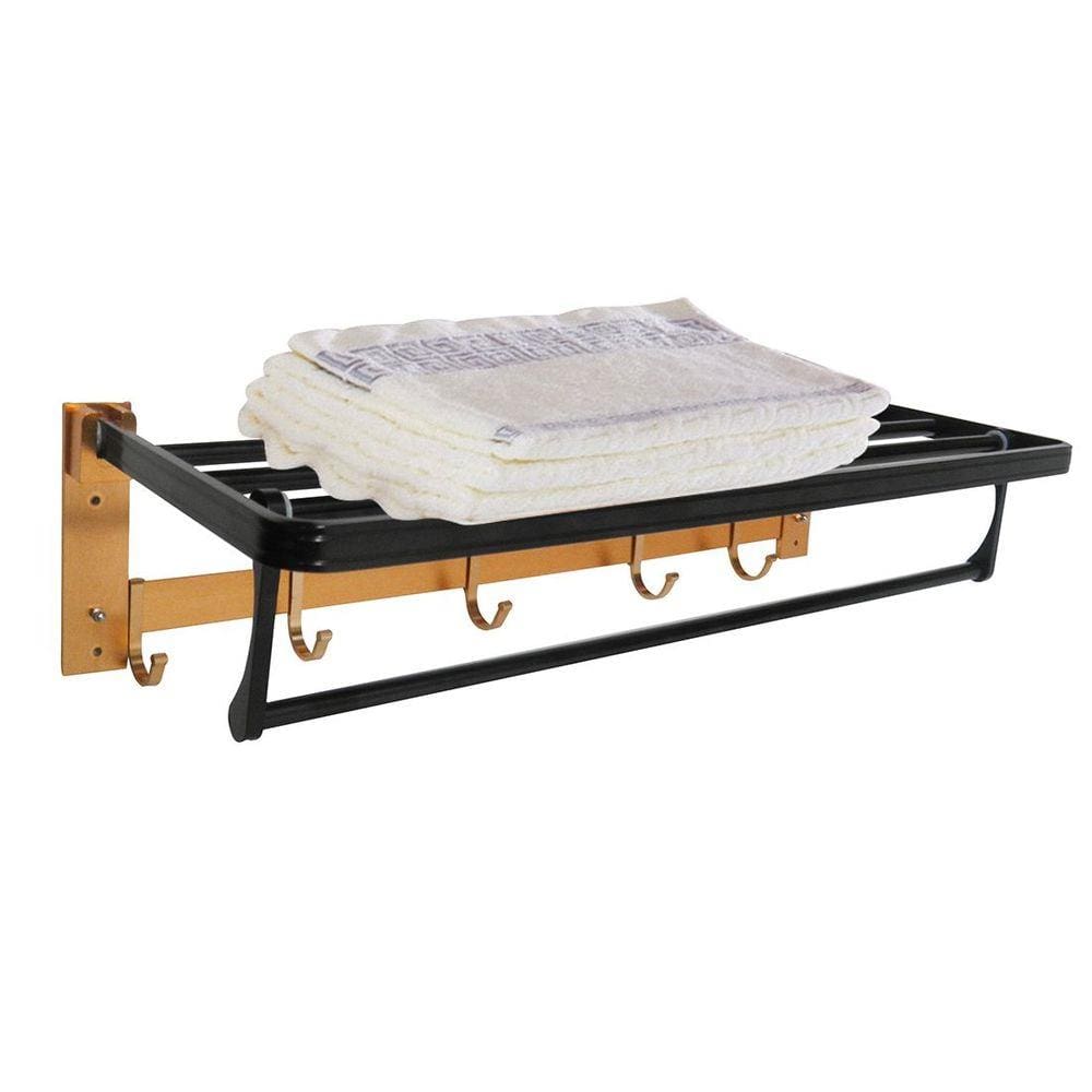 Porta Toalha Dobravel Luxo Dourado Pendurar Banheiro Casa Hotel Aluminio