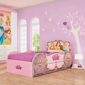 Cama Infantil com Dossel Teto Barbie Star Pura Magia Rosa - Cama