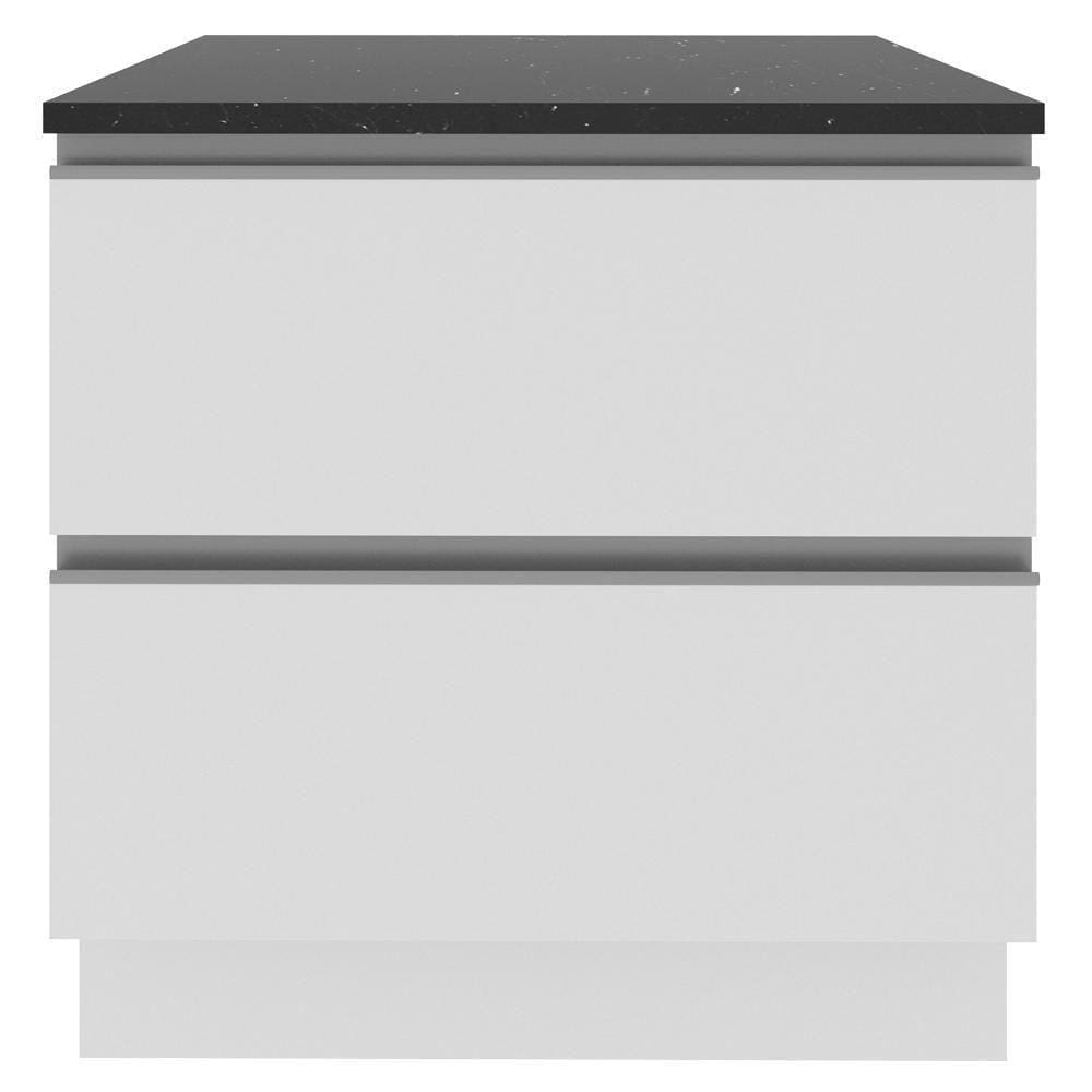 Balcão Acordes Glamy 100% MDF 80cm 2 Gavetas Branco Madesa
