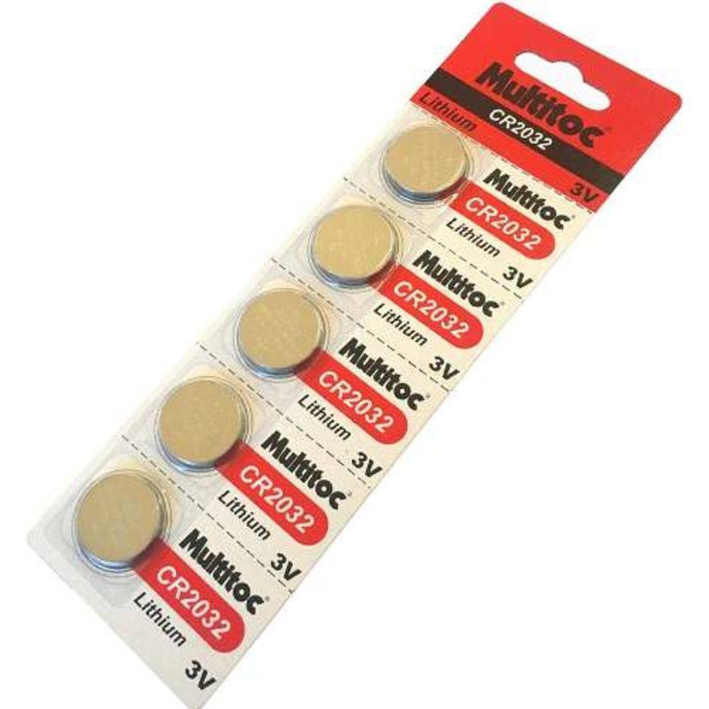 Bateria Lithium Cr2032 3v Multitoc Cartela C 5 Unidades