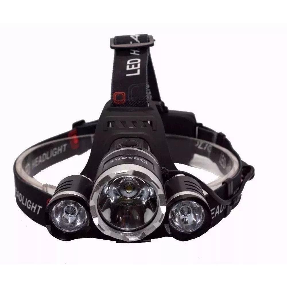 Lanterna De Cabeça Recarregável Profissional Com 3 Leds