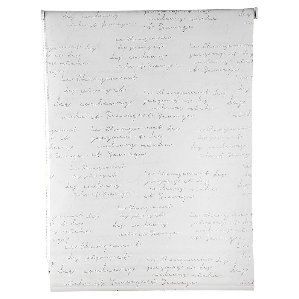 Cortina Rolo Blackout Letra Branco 160x165cm Just Home Collection