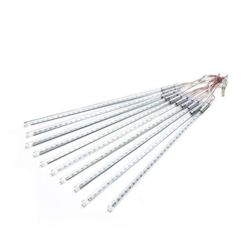 Cascata Pisca Pisca Natal Chuva Neve 8 Tubos Branco 320 Leds