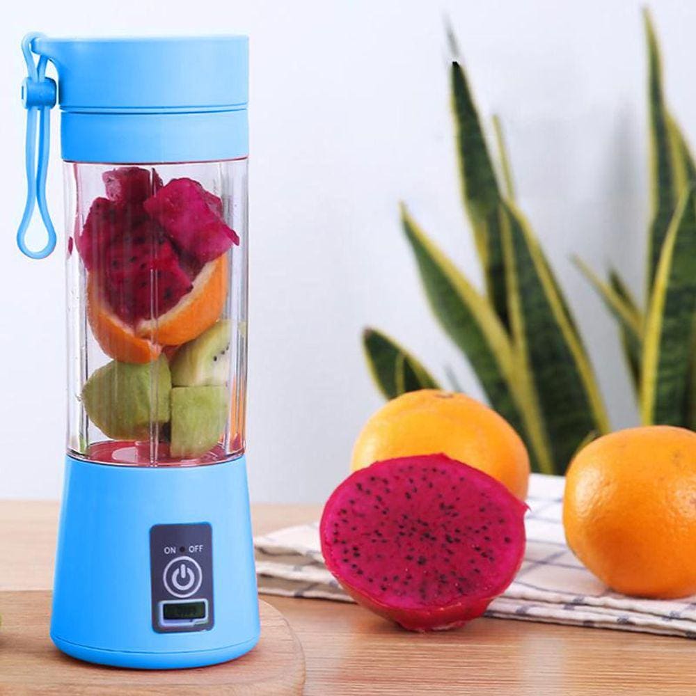 Mini Liquidificador Portatil Bateria Recarregavel Eletrico Azul Shake