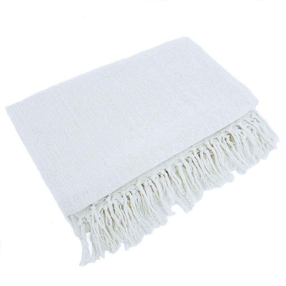 Manta Para Sofá Em Algodão Bege Cru Gigante 2,40 X 1,80