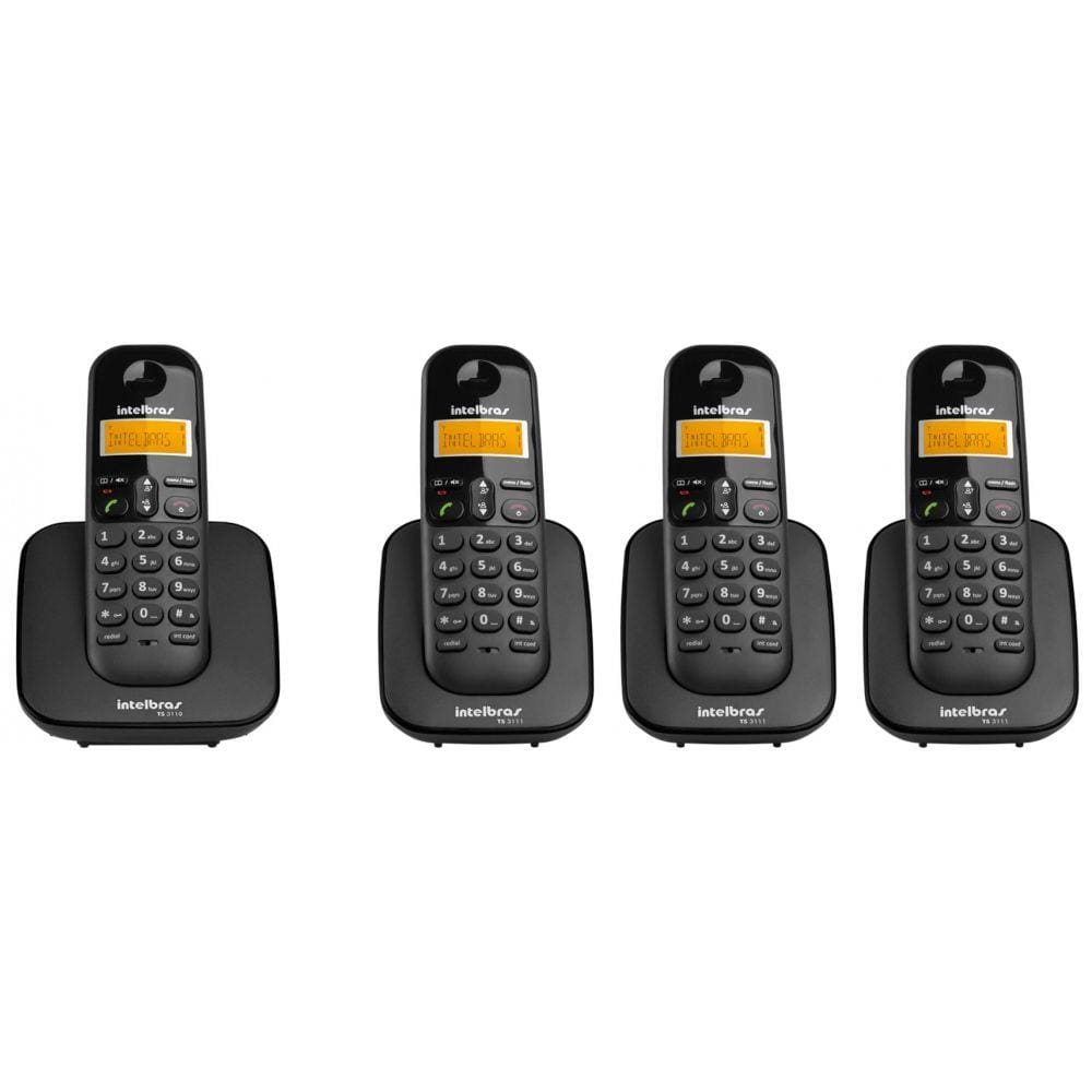 Kit Telefone Sem Fio Ts 3110 + 3 Ramais Ts 3111 Intelbras