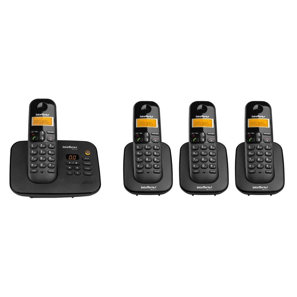 Kit Telefone Sem Fio Ts 3130 + 3 Ramais Ts 3111 Intelbras