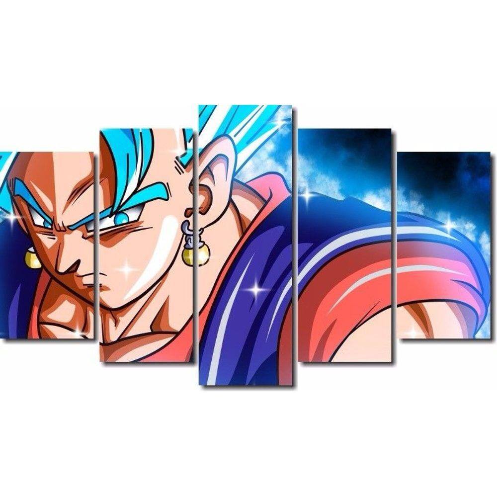 Quadro Decorativo Dragon Ball Z Goku Super Sayajin 5 Peças