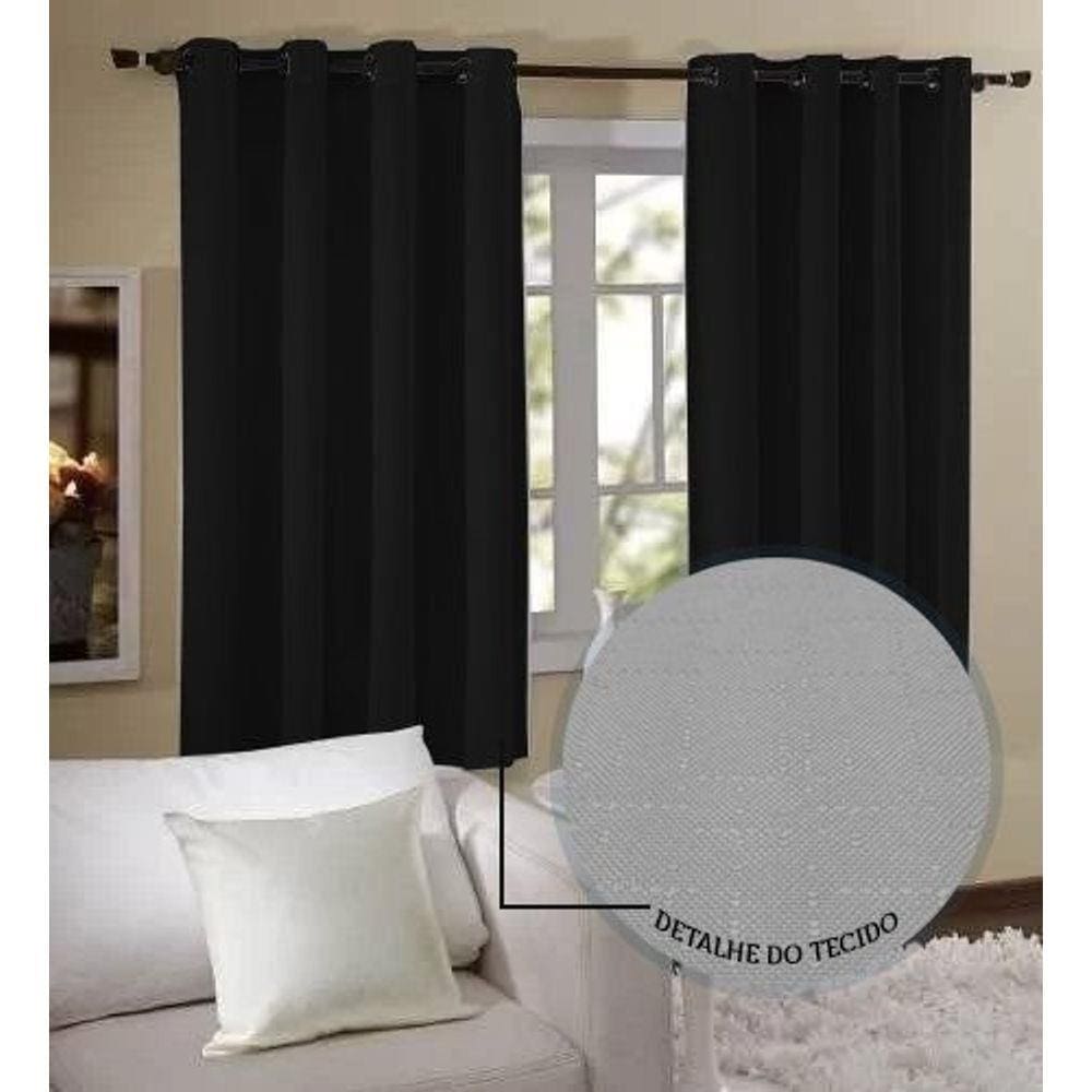 Cortina Para Janela Delicata 2,00 x 1,80 - Preto