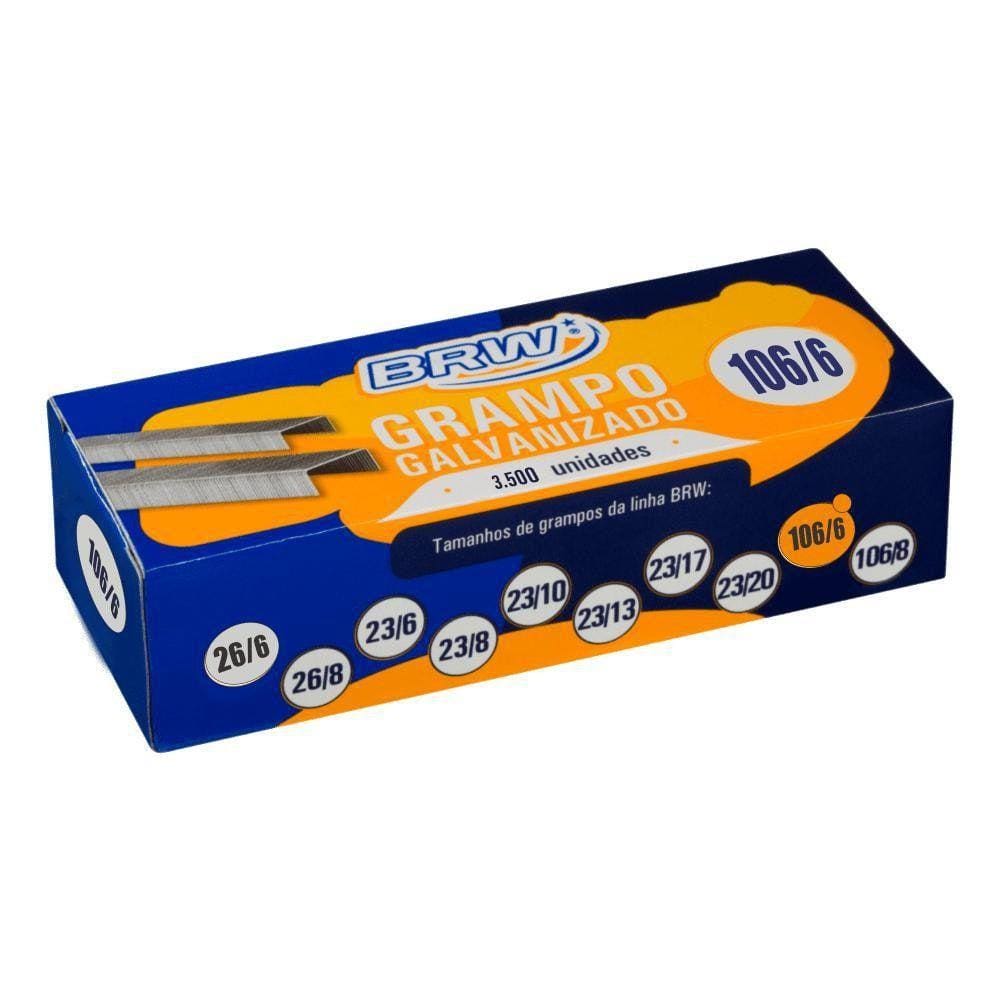Grampo 106/6 Galvanizado 3500 Unidades Brw