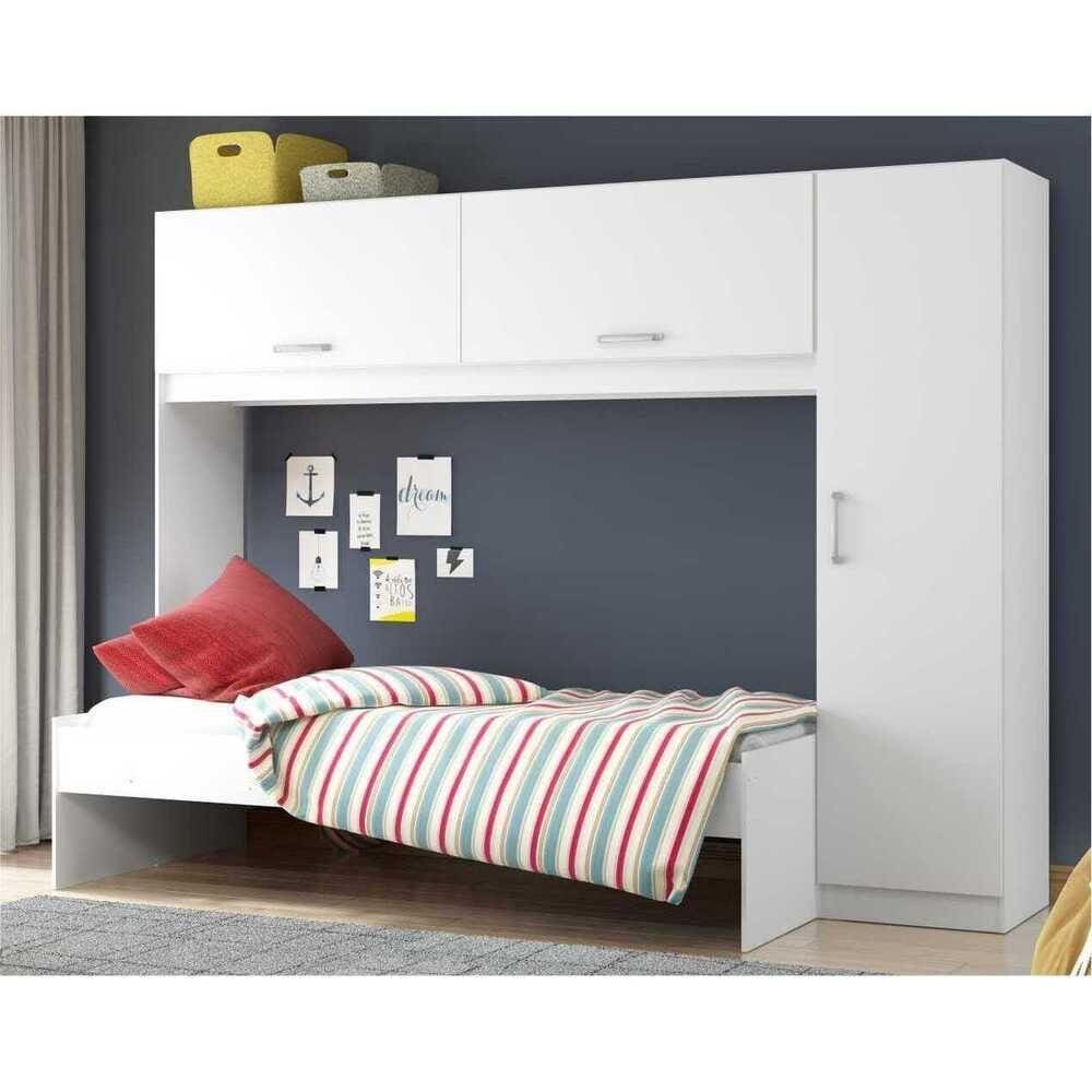 Guarda-Roupa/Roupeiro Multimóveis c/Cama para colchão 190cmx90cm Branco