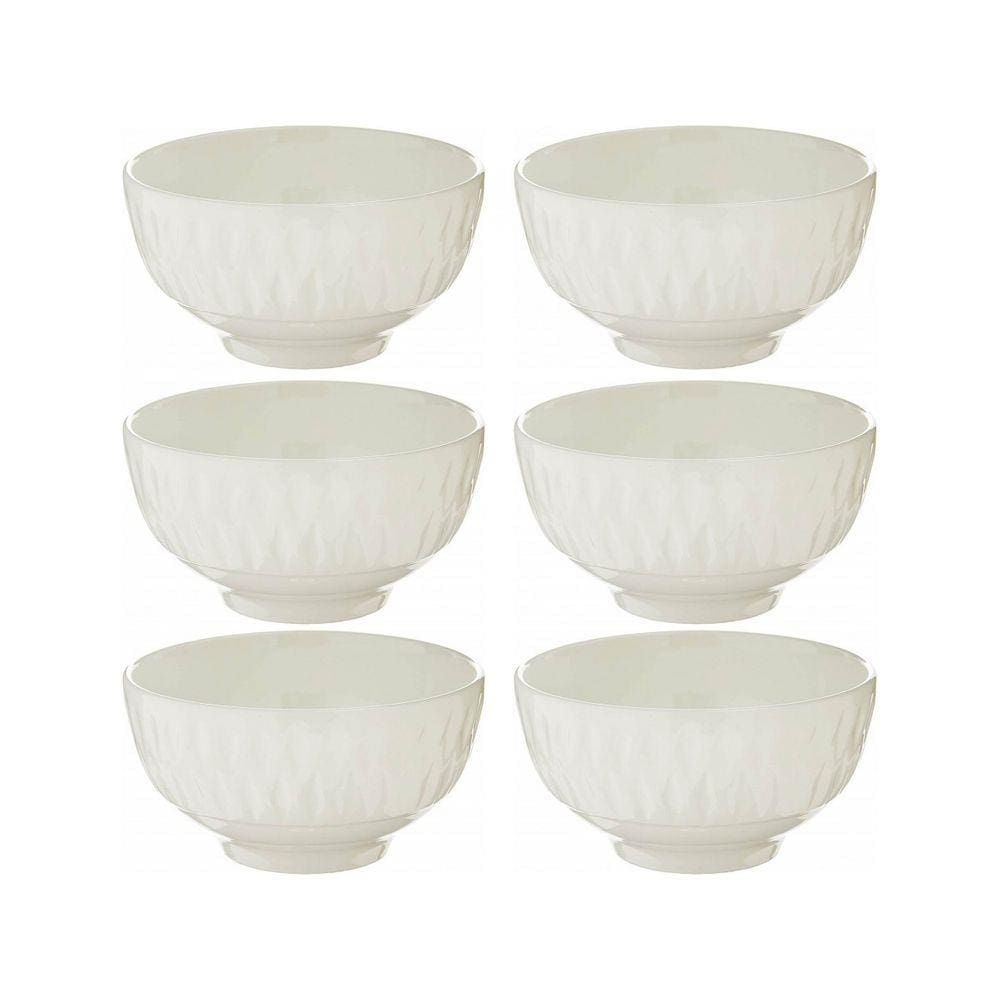 Jogo Tigela Bowl Porcelana Branca Balloon 300ml 6 Unidades - Lyor