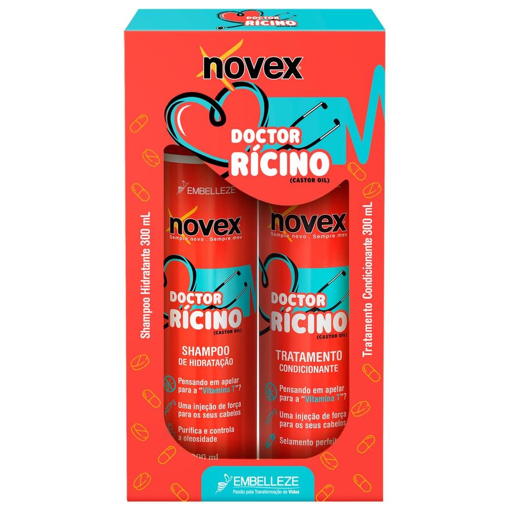 kit Shampoo e Condicionador Novex Doctor Rícino