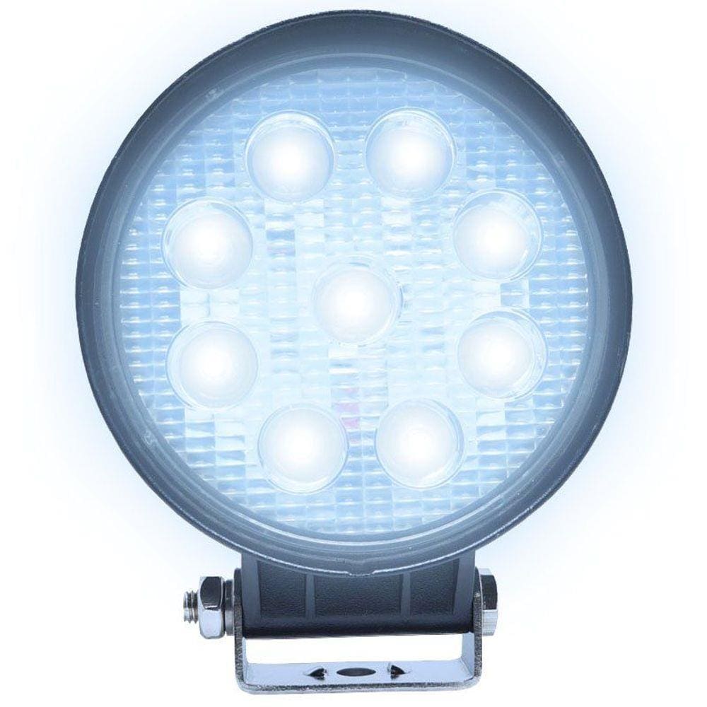 Farol de Milha Led Universal 12V 24V 27W 9 Leds Cinoy YN-FA001 6000K Redondo 11 Cm