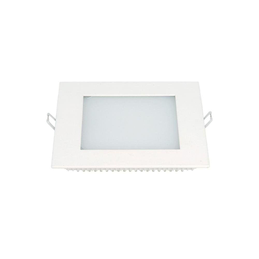 Painel LED de Embutir Quadrado Lux 12w Autovolt Branco 17cm 3000K Luz Amarela