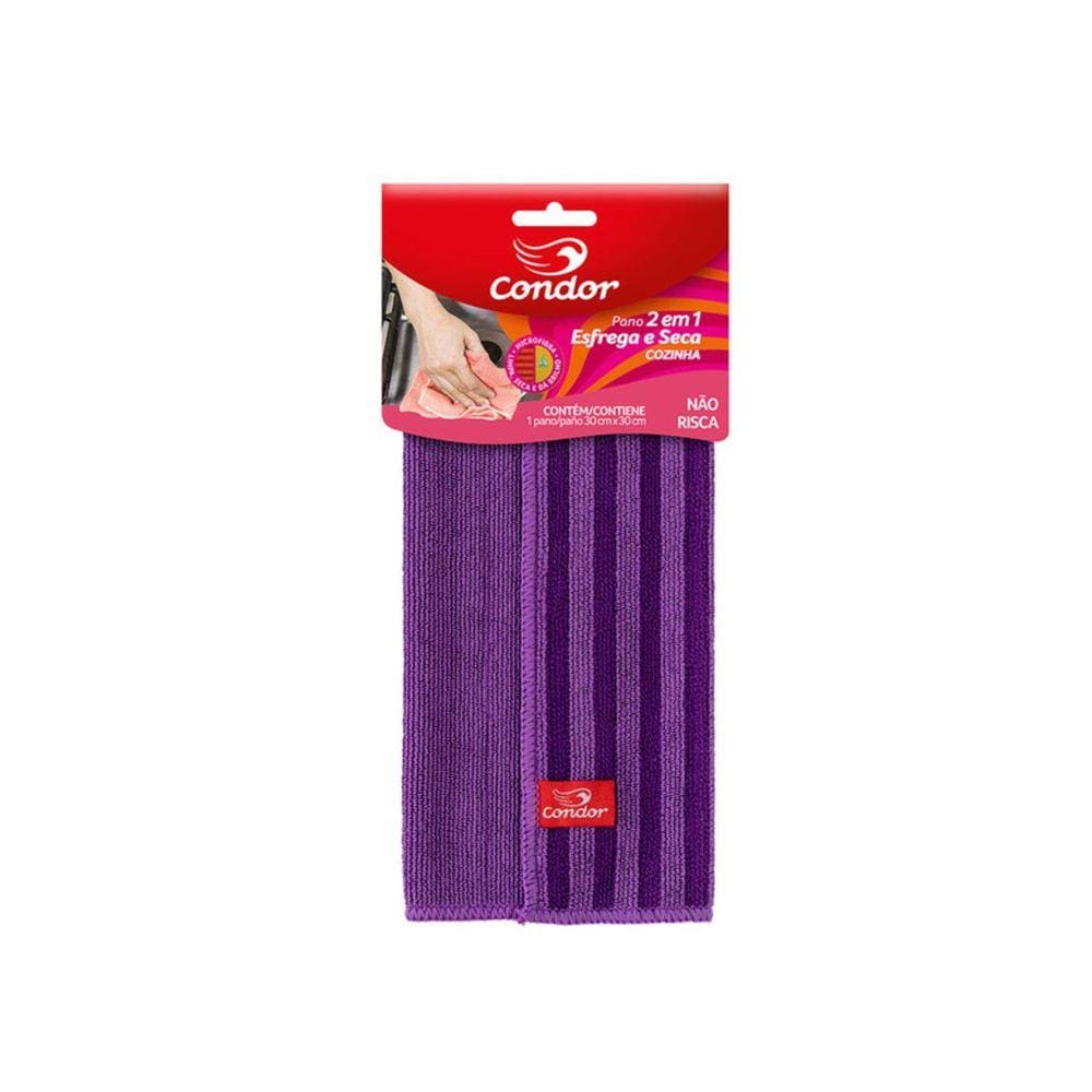 Pano de Microfibra 2 em 1 Esfrega e Seca Cozinha Pias Bancadas Condor