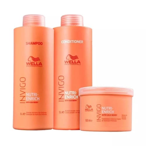 Menor preço em Kit Wella Invigo Nutri Enrich Shampoo Condicionador E Creme