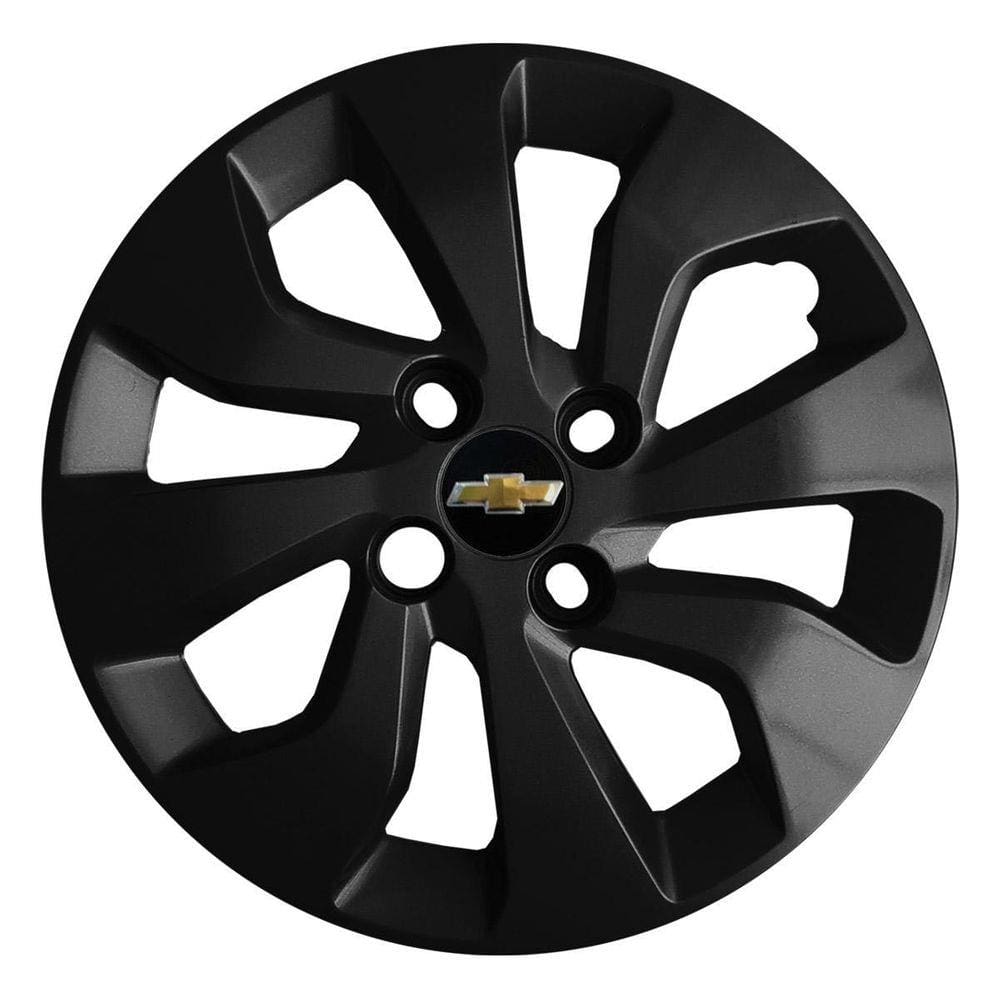 Kit 4X Calota Gm Onix Prisma Aro 14 Preto 373Cb