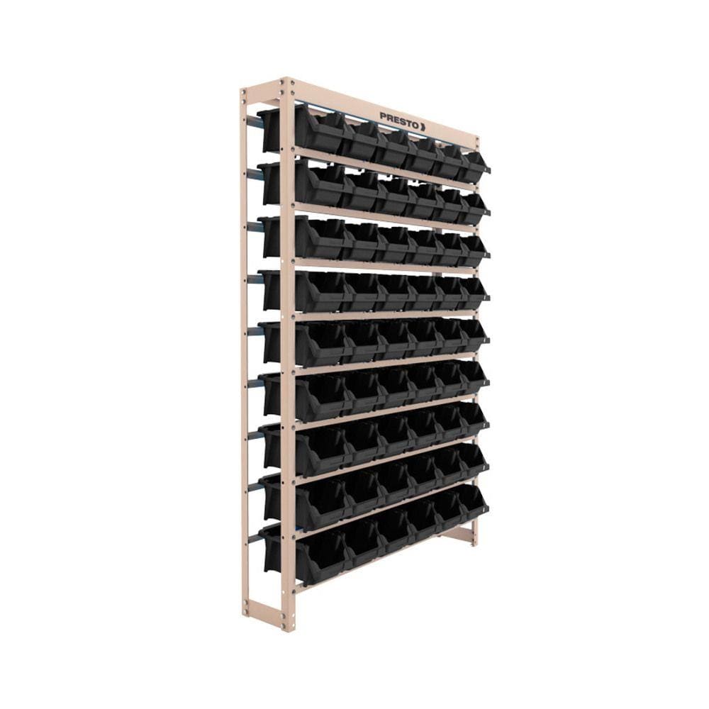 Estante metálica com 54 gavetas n° 5 preta - Presto