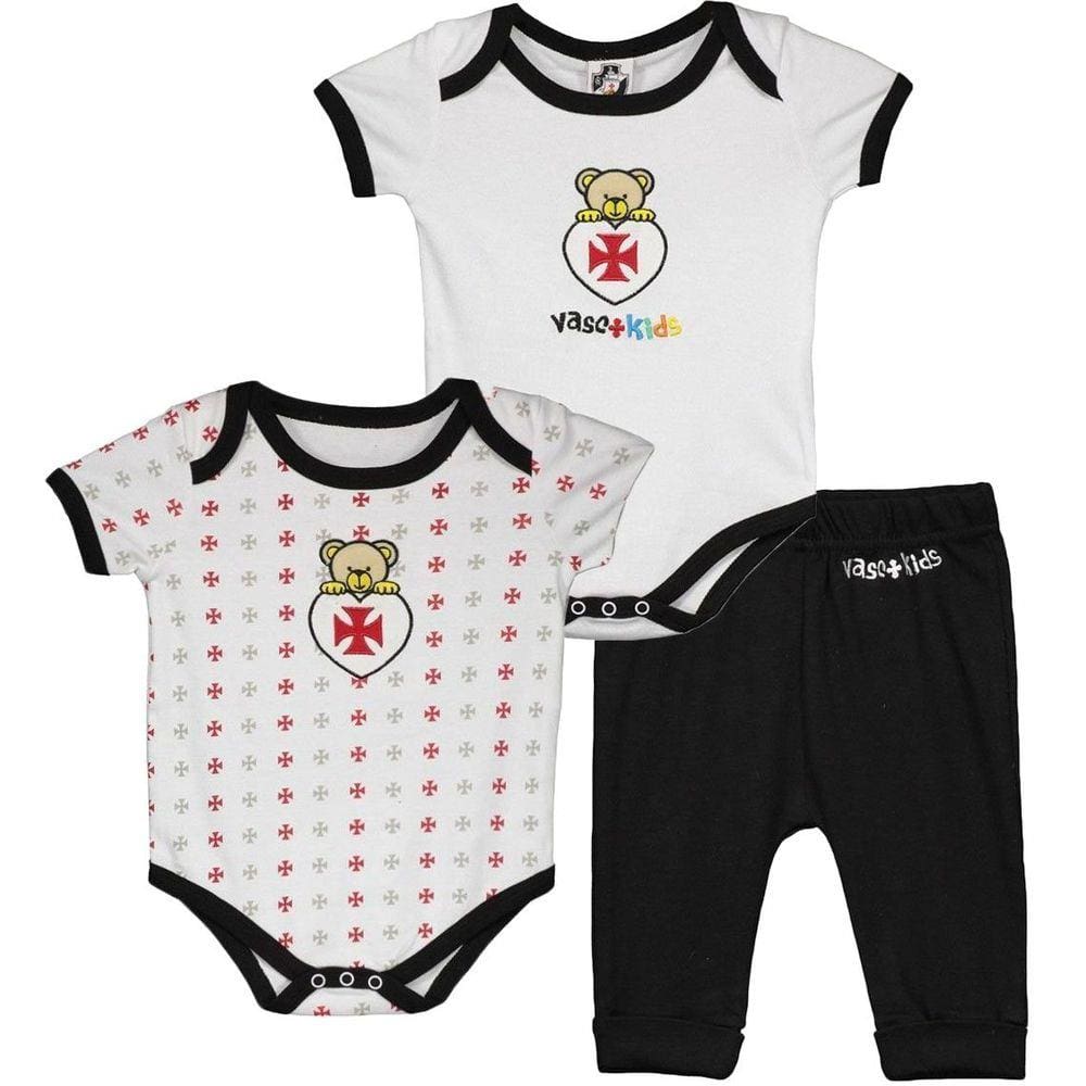 Conjunto Infantil - Vasco da Gama Bebê 2 Bodies + Calça Urso