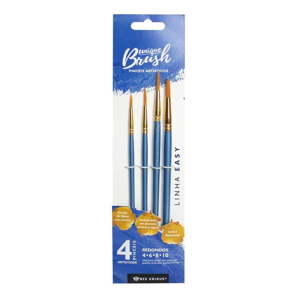 Kit de Pincéis Redondos Bee Unique Easy 4 peças - YJ-190010