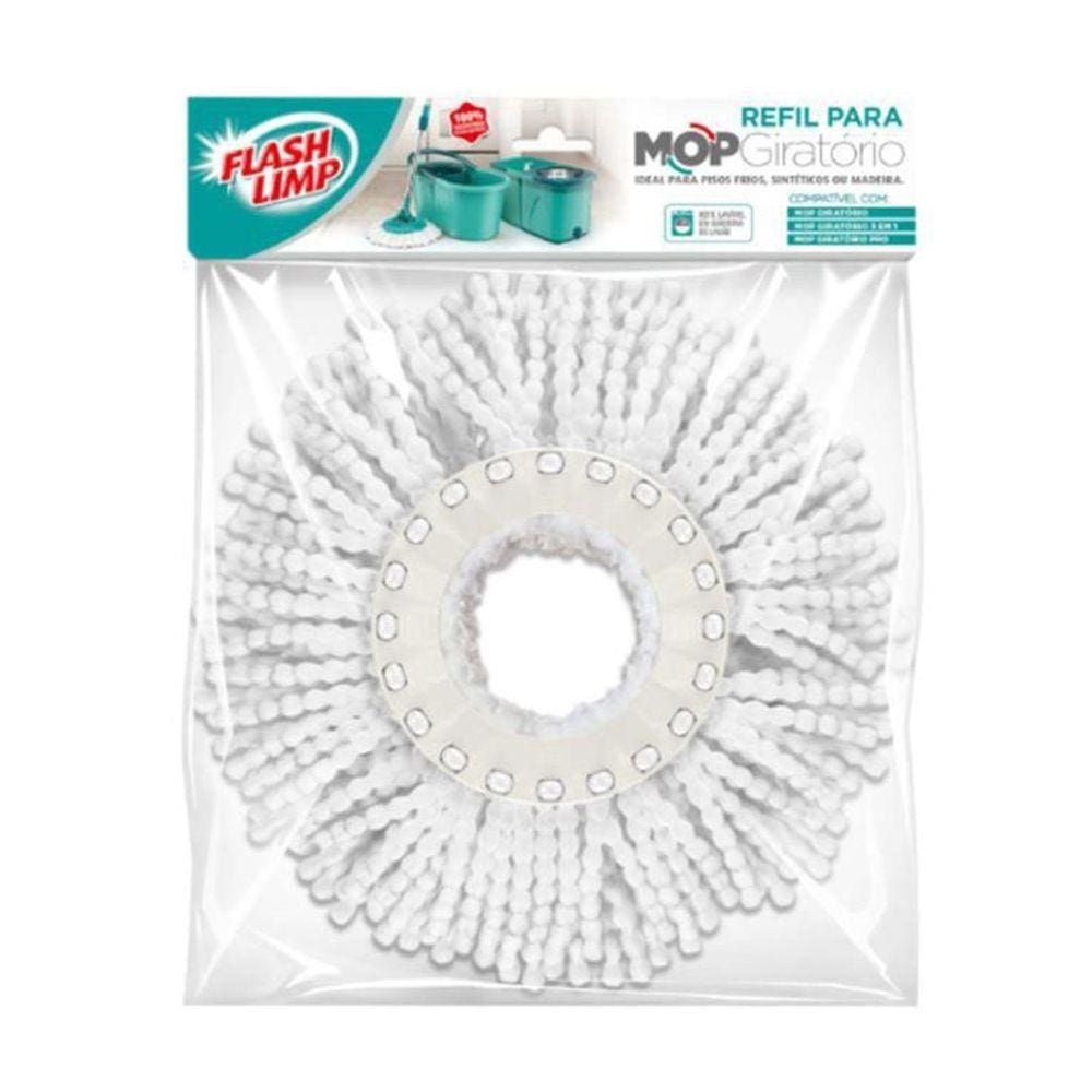 Refil Mop Giratório 12L Alta Absorção Microfibra Flashlimp