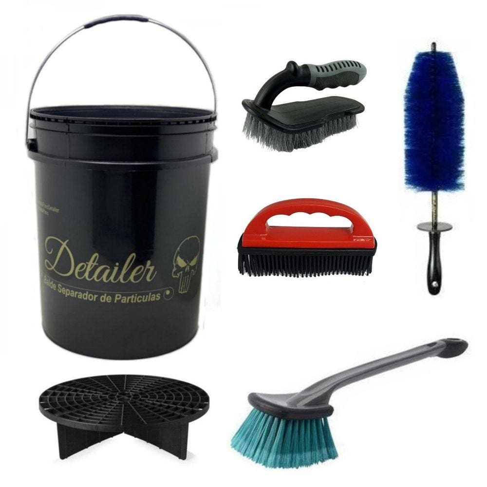 Kit Balde Com Separador De Partículas + Escovas remoção de pelo / limpeza de carpete