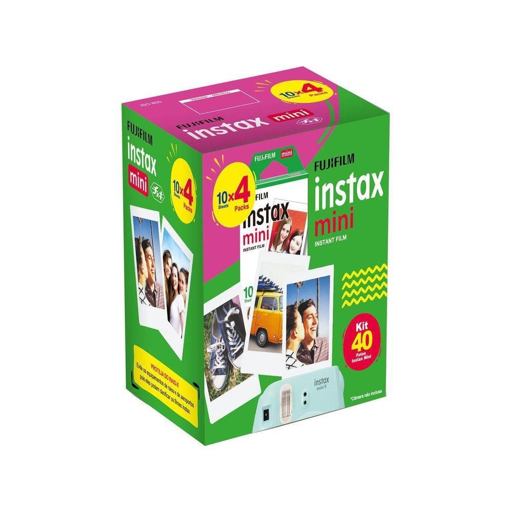 Filme instantâneo Fujifilm Instax Borda Branca com 40 poses