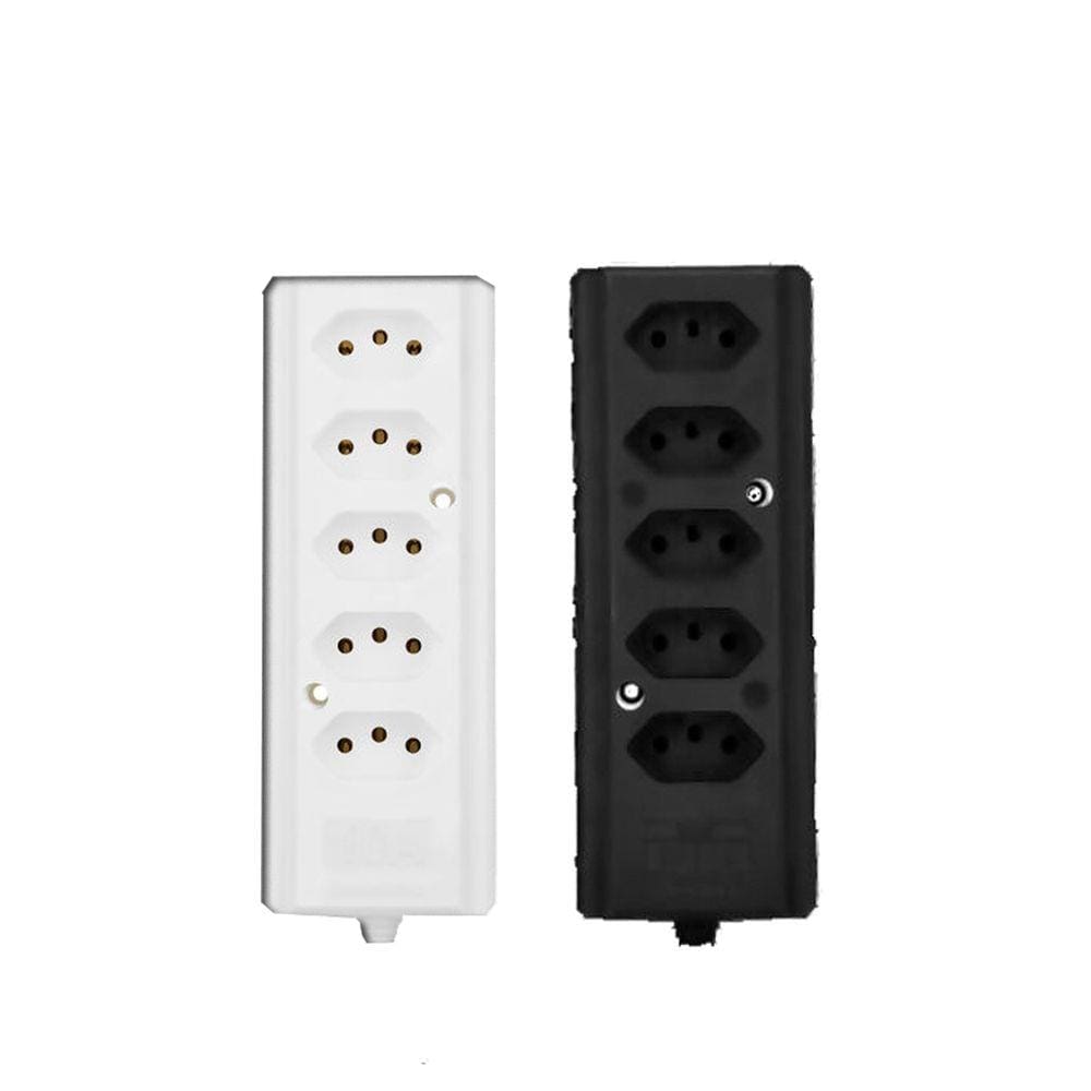 Tomada Barra Quíntupla 2 polos + T BIAMPER Preta Interneed