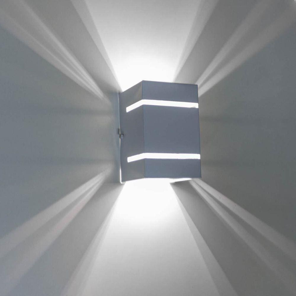 kit 3x Arandela Branca + LED 5W 6000K luminária Externa Parede Muro 2 Focos Frisos Fachos St327