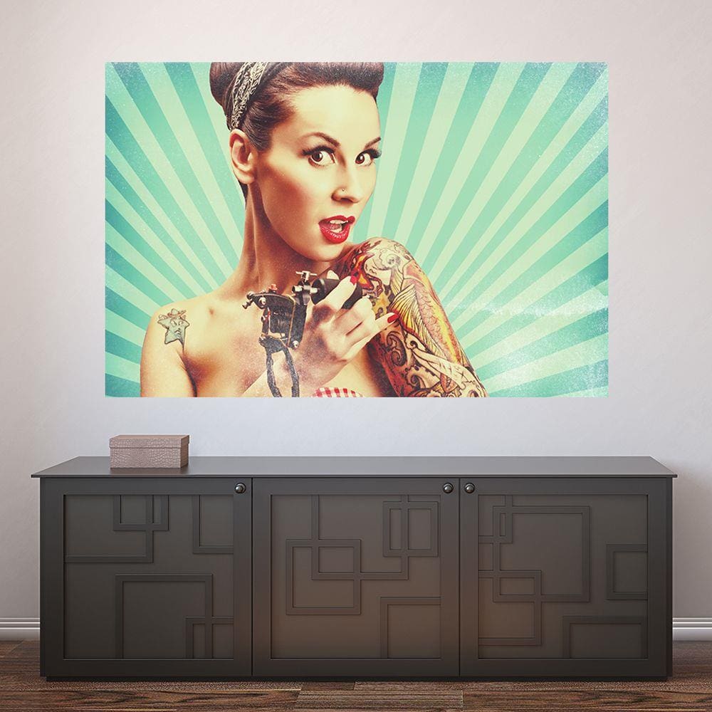 Painel Adesivo de Parede - Tatuagem - 1074pnp