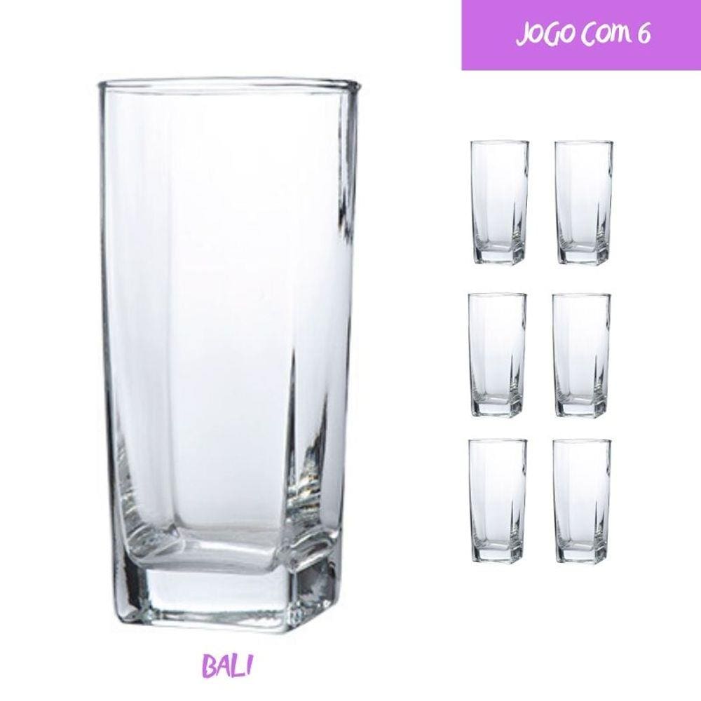 Jogo Copo De Vidro Azul Bellagio 450 Ml Com 6 Copos - Casa Linda