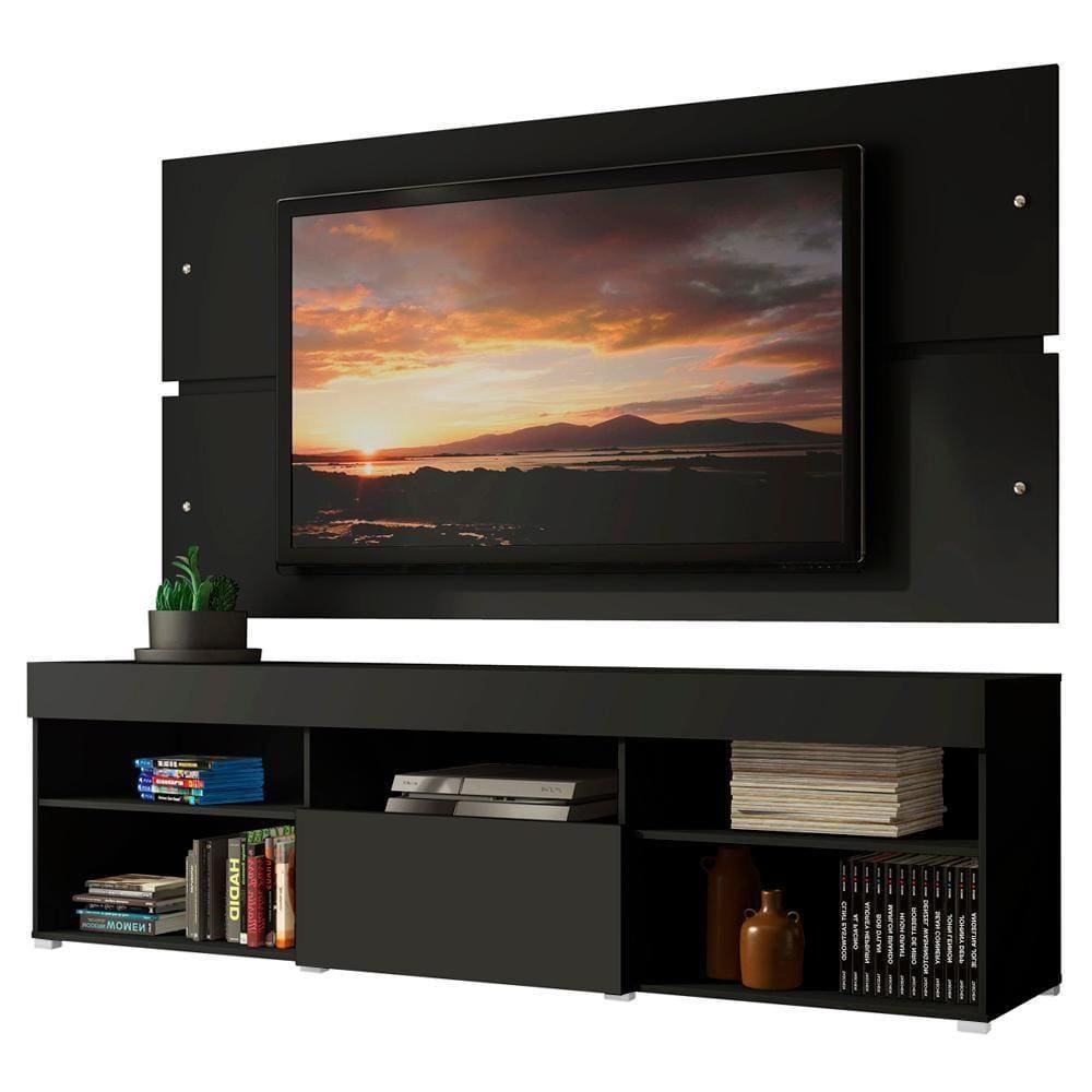 Rack com Painel para TV até 65" Havaí Preto Madesa