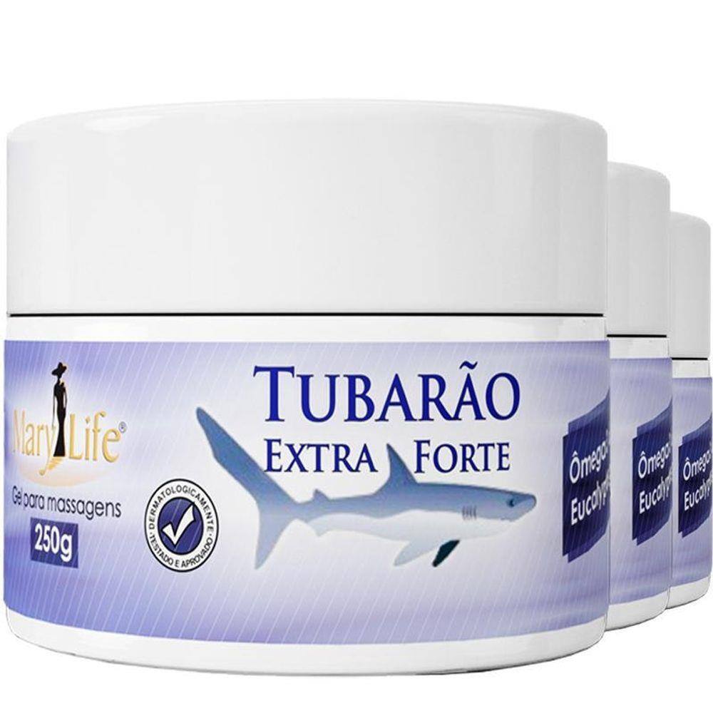 Gel Massageador Extra Forte Tubarão 3x250g Mary Life