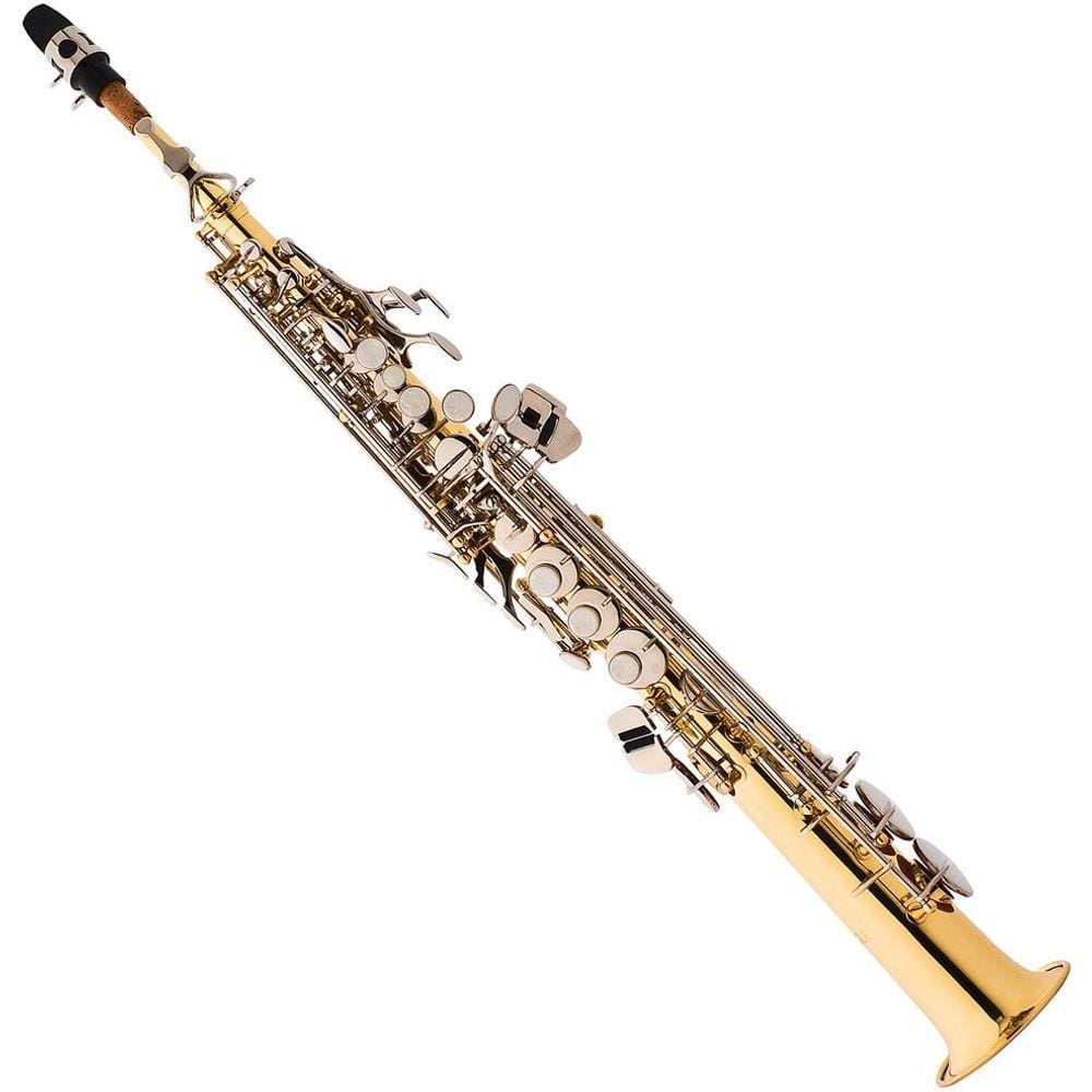 Saxofone Soprano Eagle Sib Sp502 Ln Laqueado Niqueladas