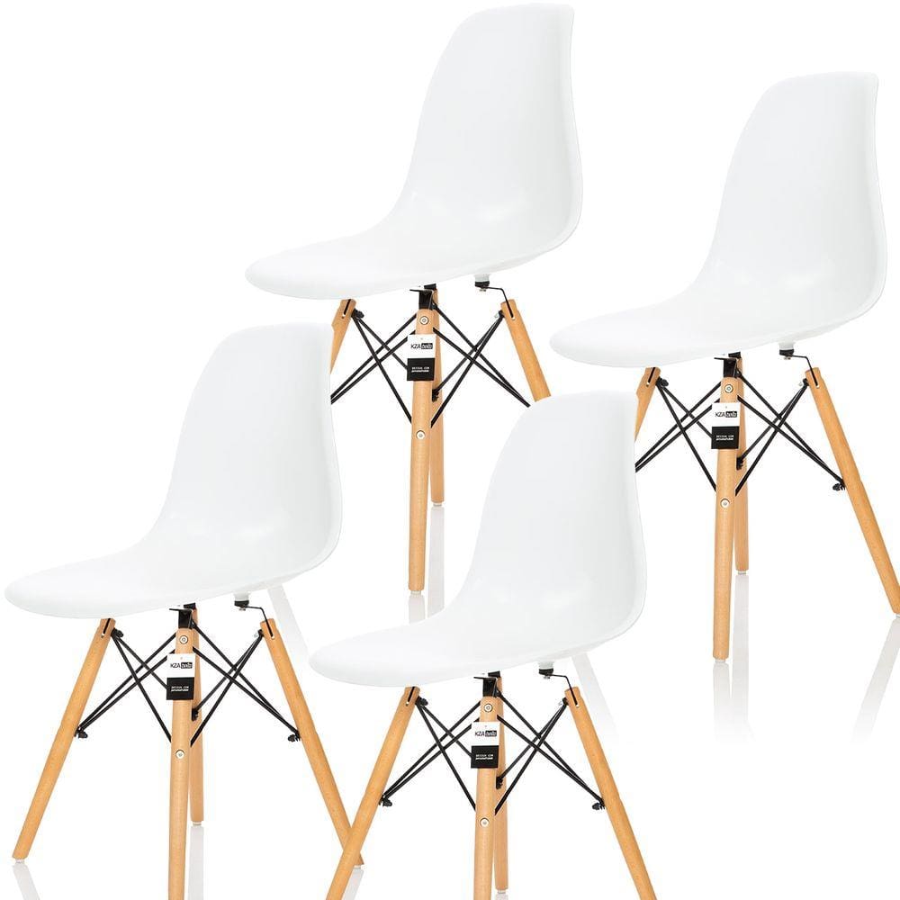 Conjunto 4 Cadeiras Charles Eames Branco - Kza Bela
