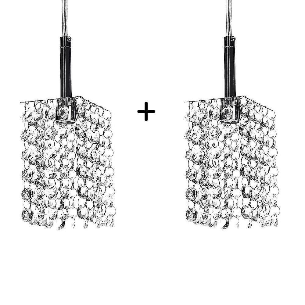 Kit - 2 Lustres Pendente Quadrado Clearcast Cristal Legitimo Maravilhoso