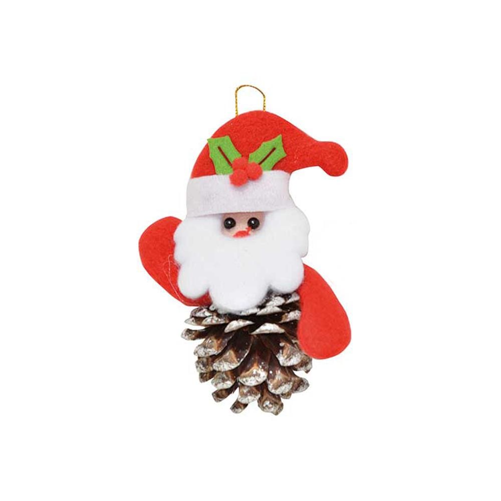 Enfeite Boneco na Pinha Papai Noel Art Christmas