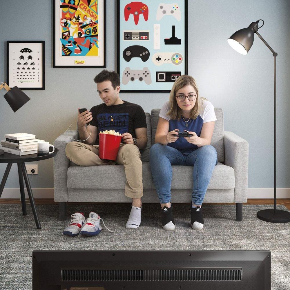 Sofá 2 Lugares com USB em Linho Antúrio CabeCasa MadeiraMadeira Cinza