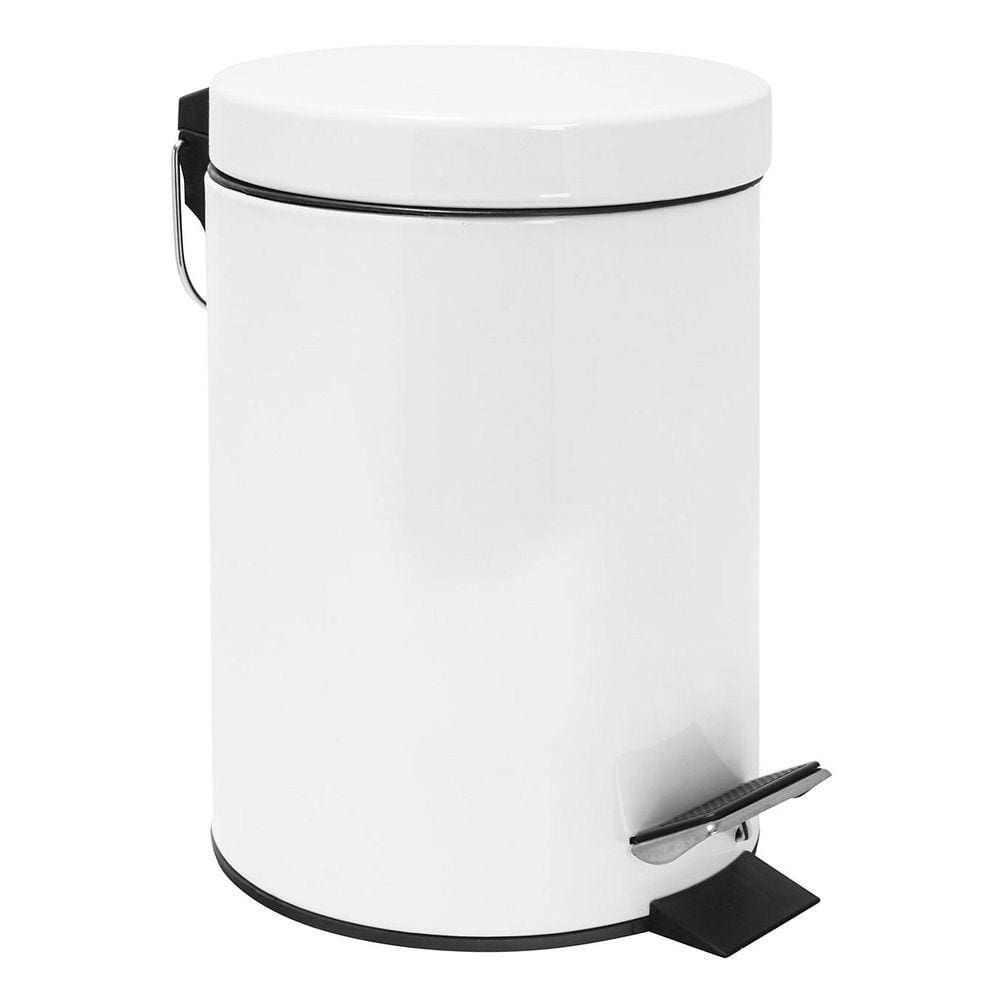 Lixeira Metálica Branco3L Just Home Collection