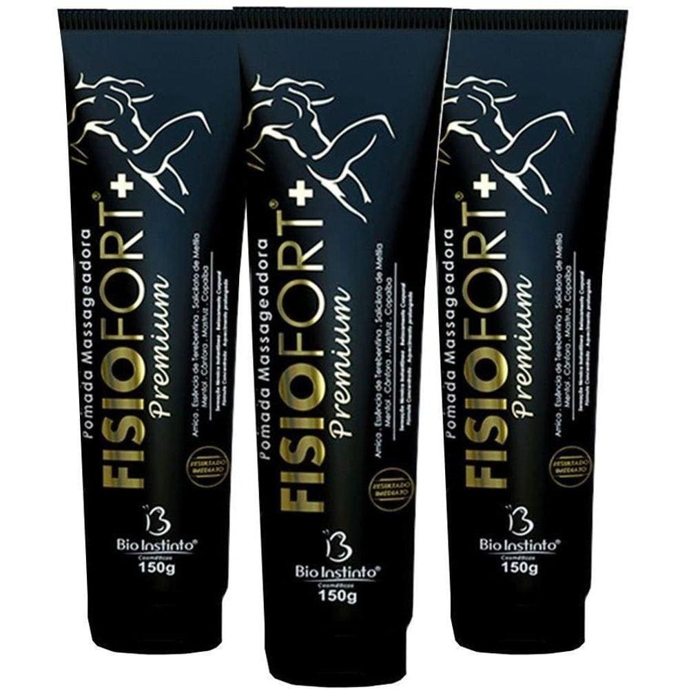Kit 3 Pomada Massageadora Fisiofort Premium 150G