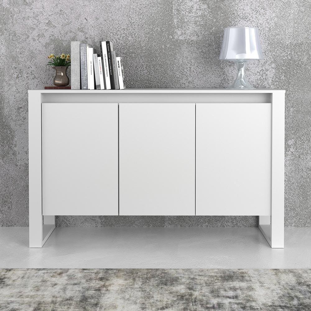 Armário Para Escritório Horizontal 3 Portas Me4147 Branco - Tecno Mobili