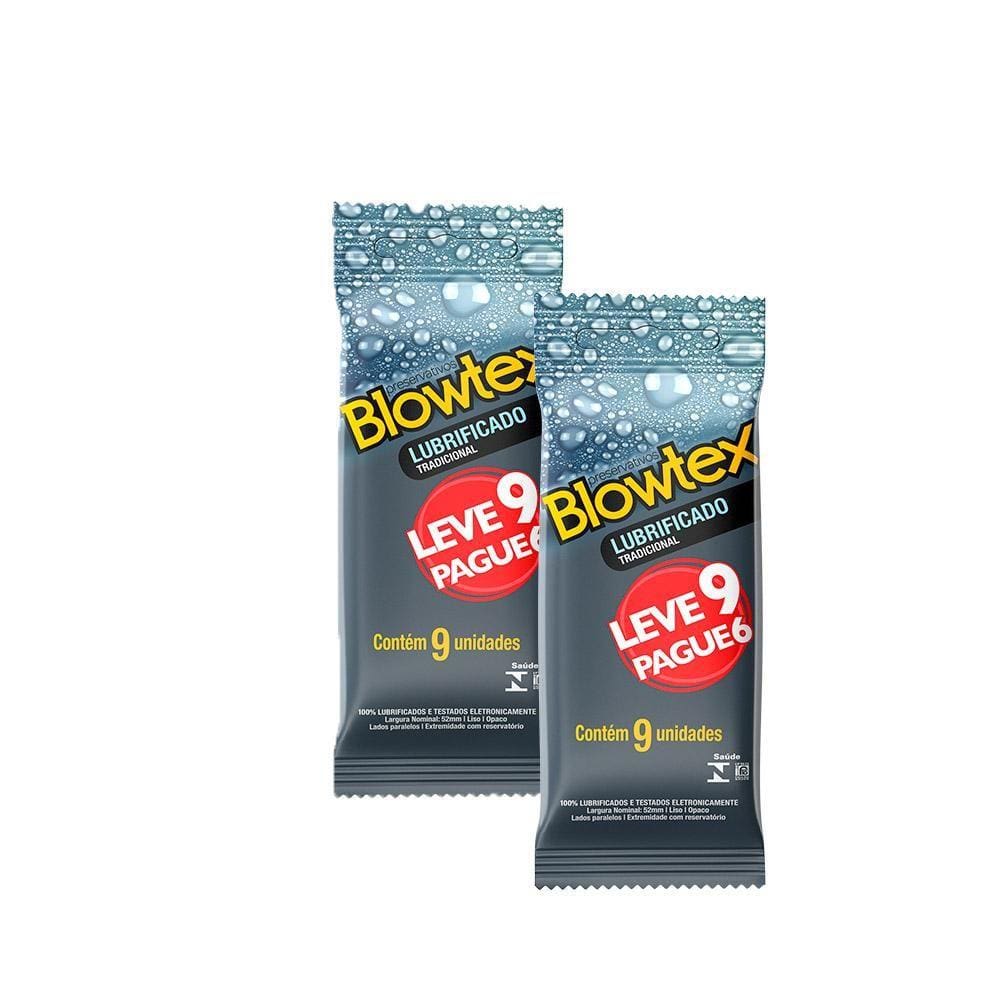 Kit leve 18 Pague 12 Preservativo Blowtex Lubrificante c/ 9 Un