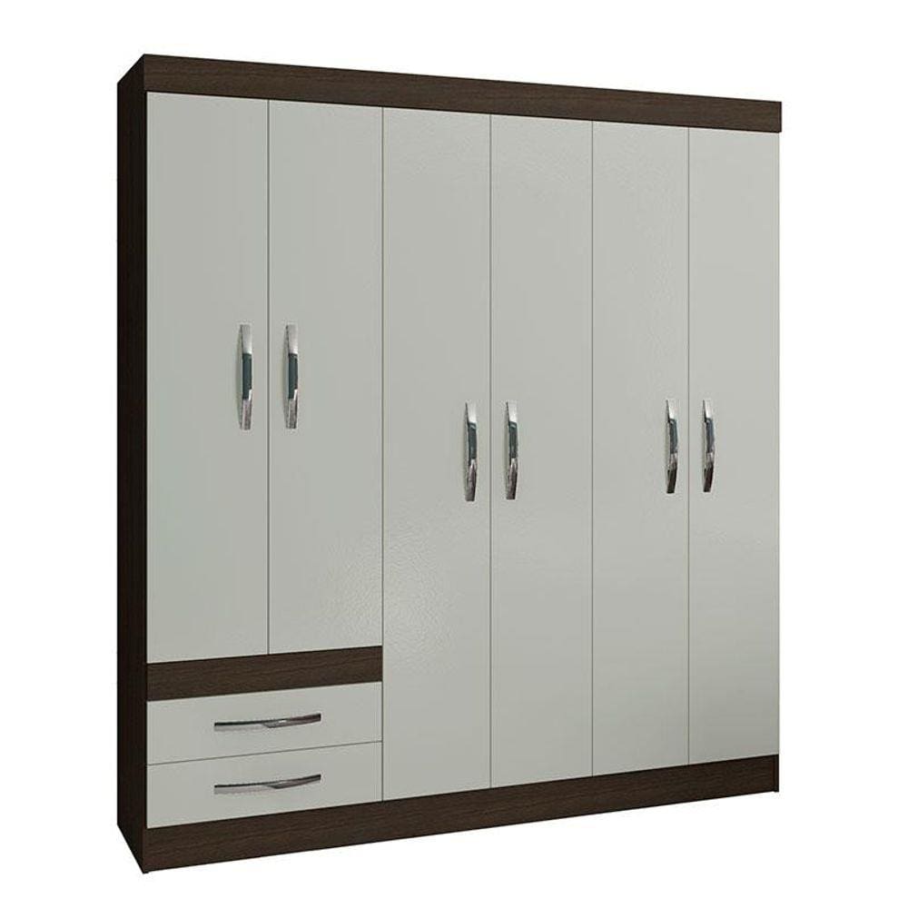 Guarda Roupa Casal 6 portas 2 Gavetas Recife-Poliman