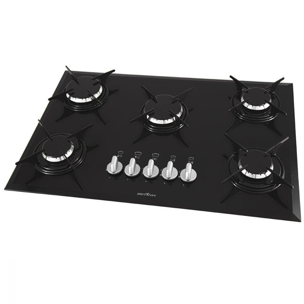 Cooktop de Embutir 5 Queimadores BCT5P Britânia Preto Bivolt