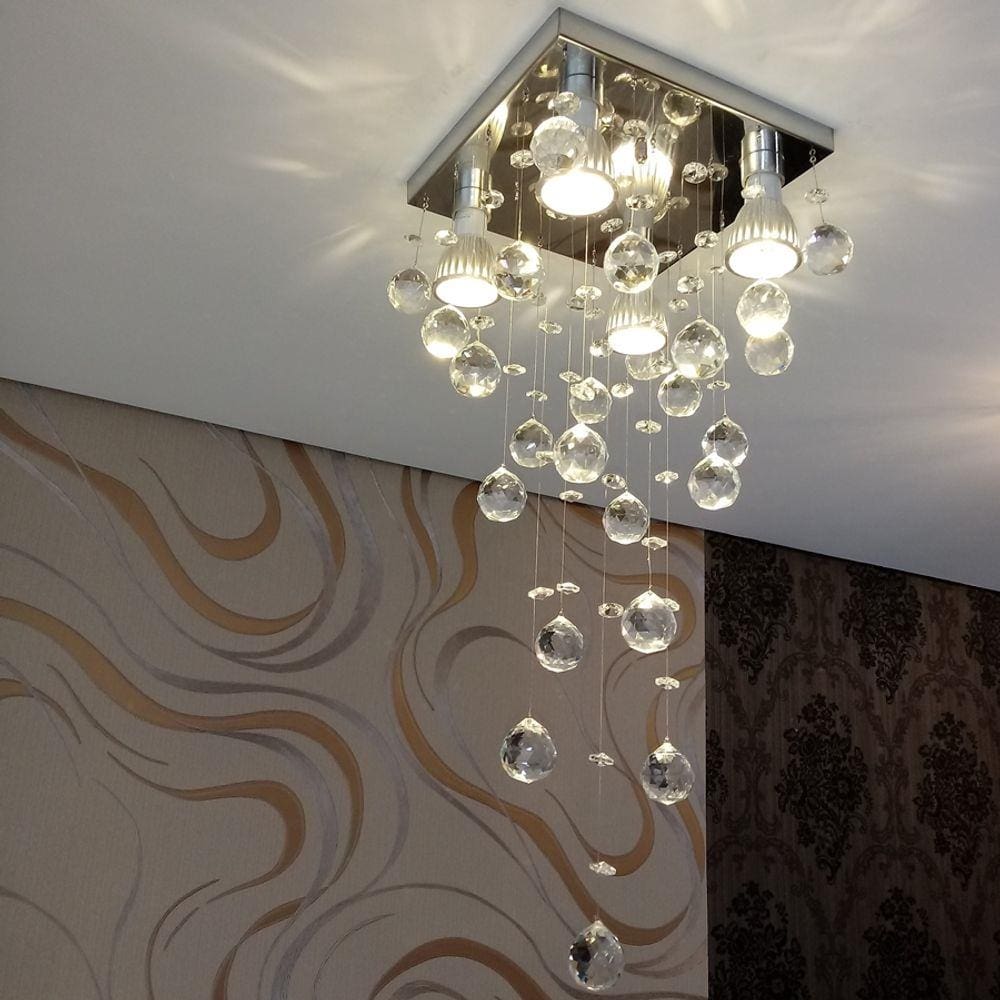 Lustre para sala de jantar com 50cm de altura em cristais legítimos k9