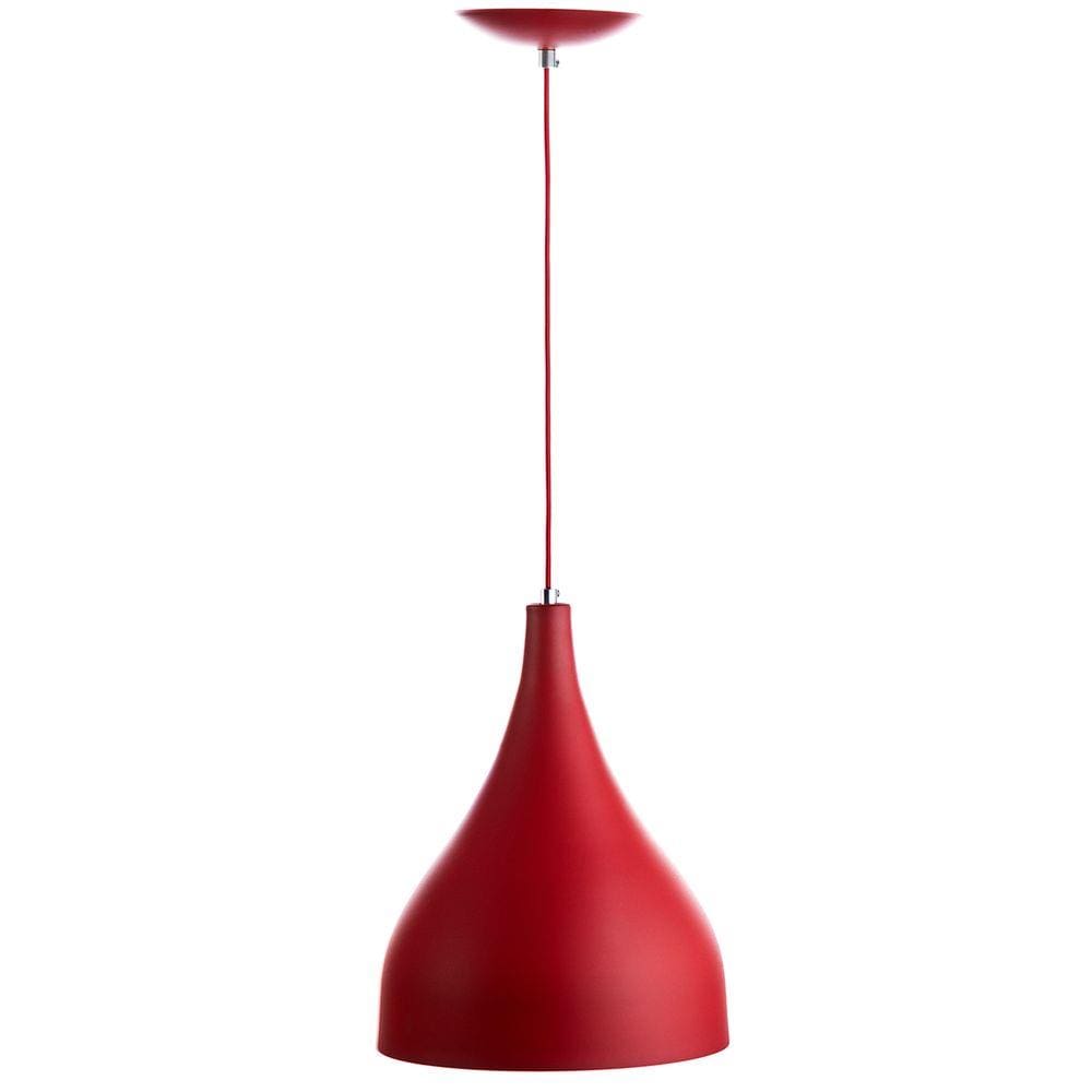 Lustre Pd Gota Pequena Alumínio 21cm Soquete E-27 Vermelho